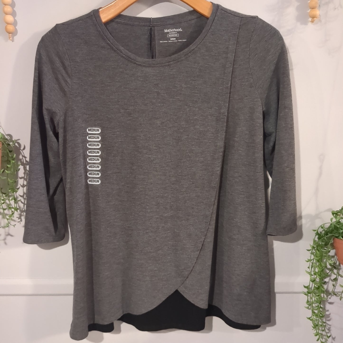 Crossover front layered 3/4 tee, Multi -NF