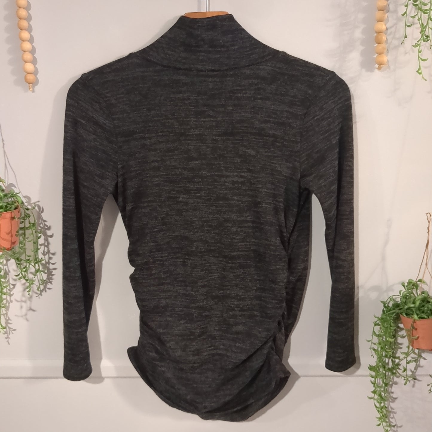 Deep cowl neck LS fitted sweater, Multi