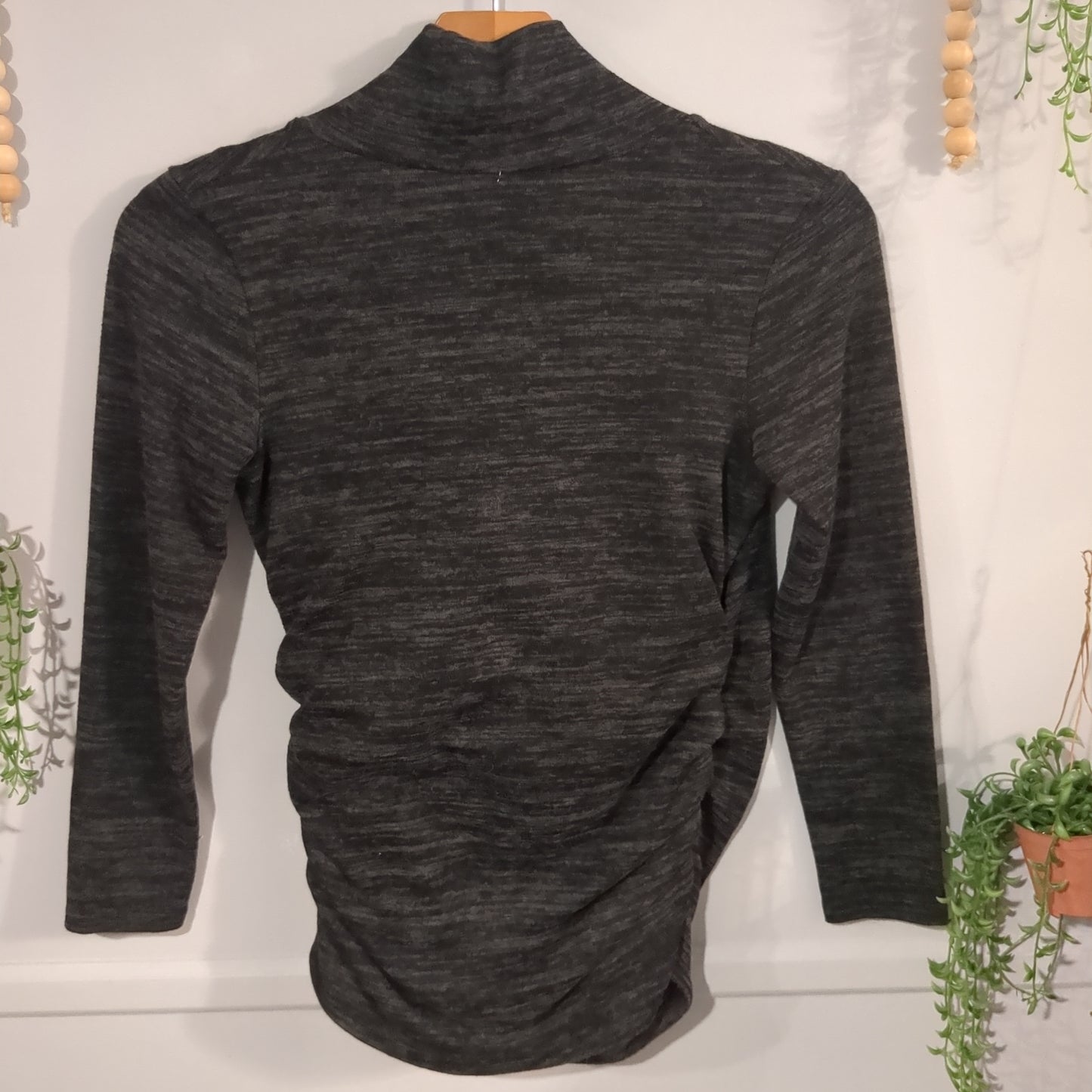 Deep cowl neck LS fitted sweater, Multi