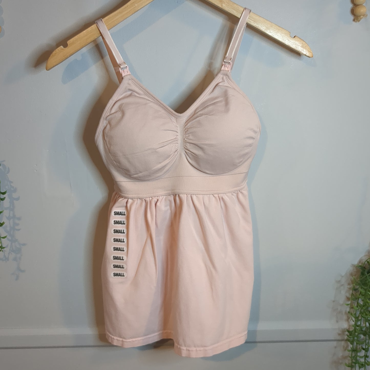 Semi-formed clasp strap stretchy cami, Pink -NF
