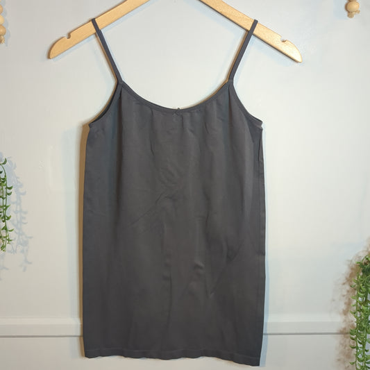 Strappy extra long stretch cami, Charcoal