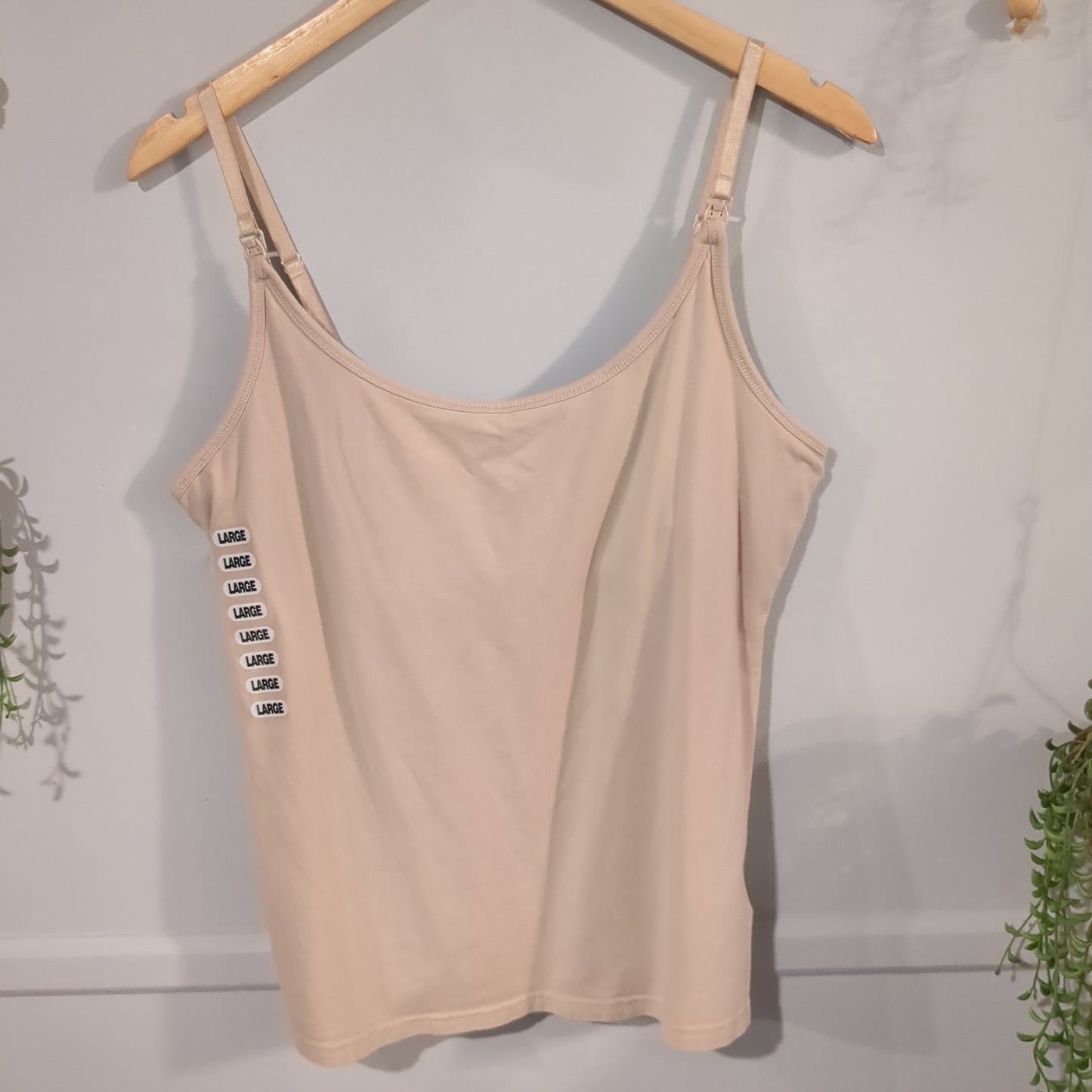 Cotton clasp strap shelf-bra cami, Multi -NF