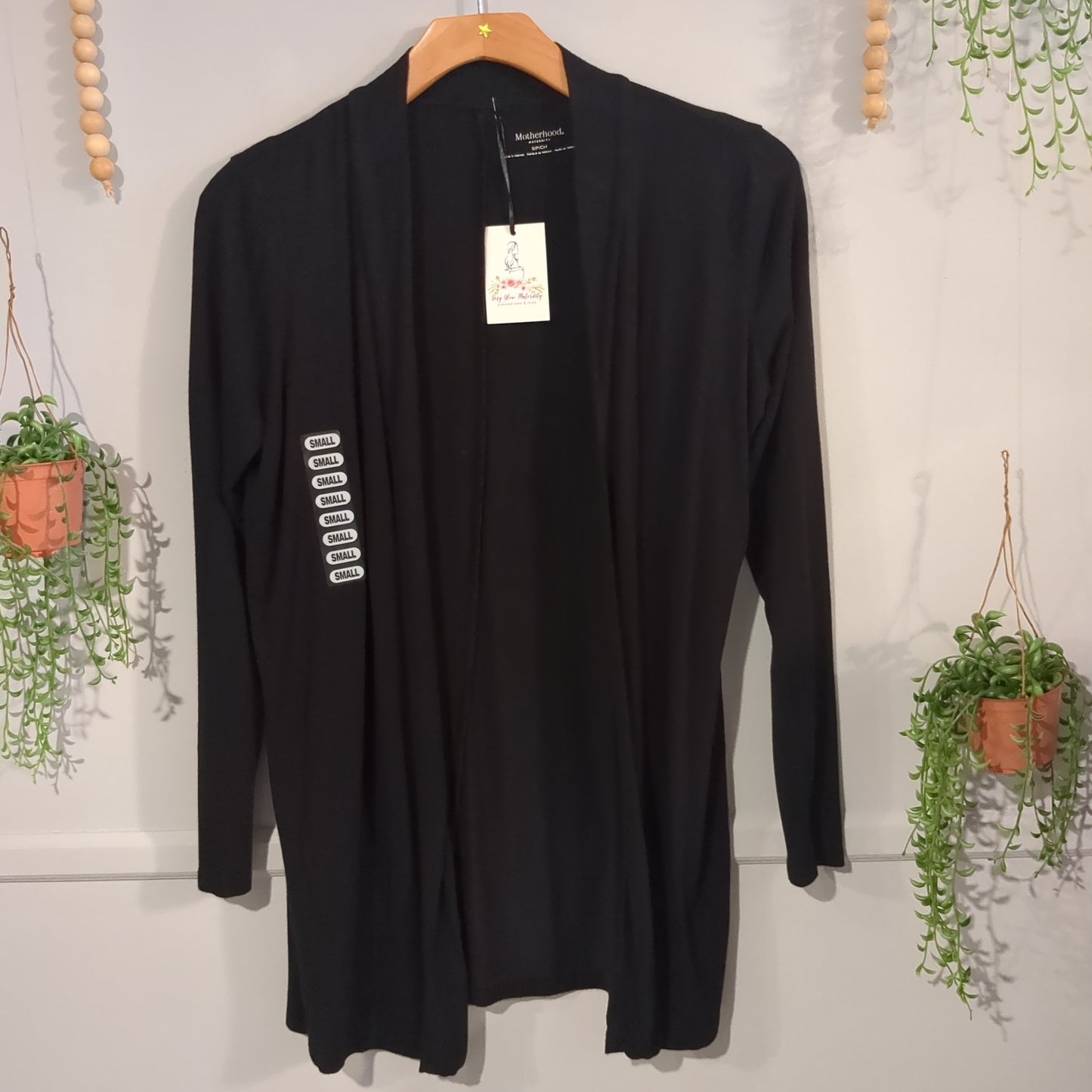 Open-front LS cardigan, Black -NF