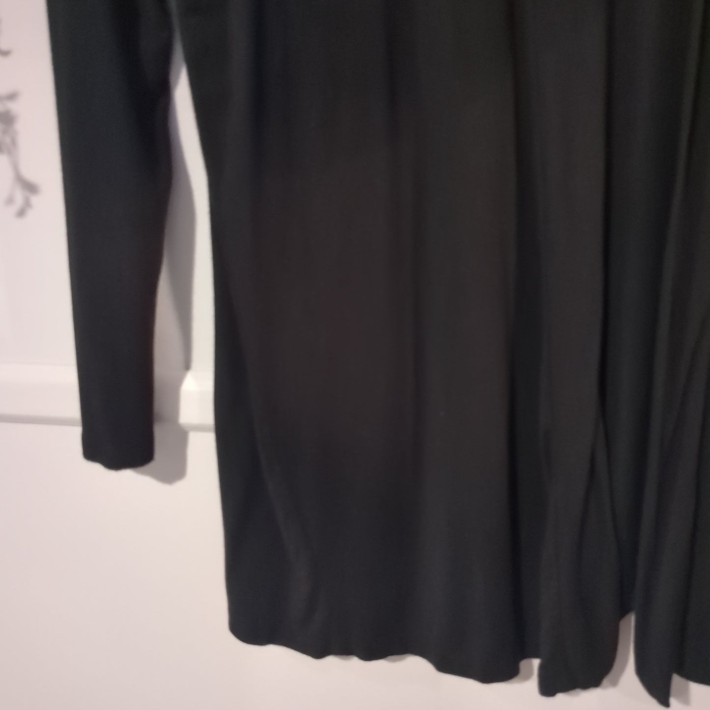 Open-front LS cardigan, Black -NF