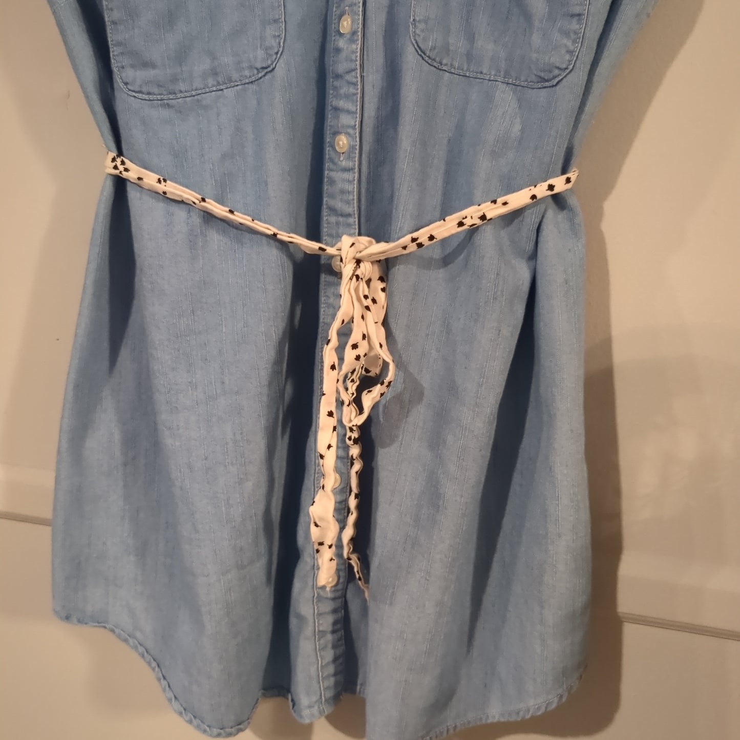 Boxy chambray SS button down, Light wash -NF