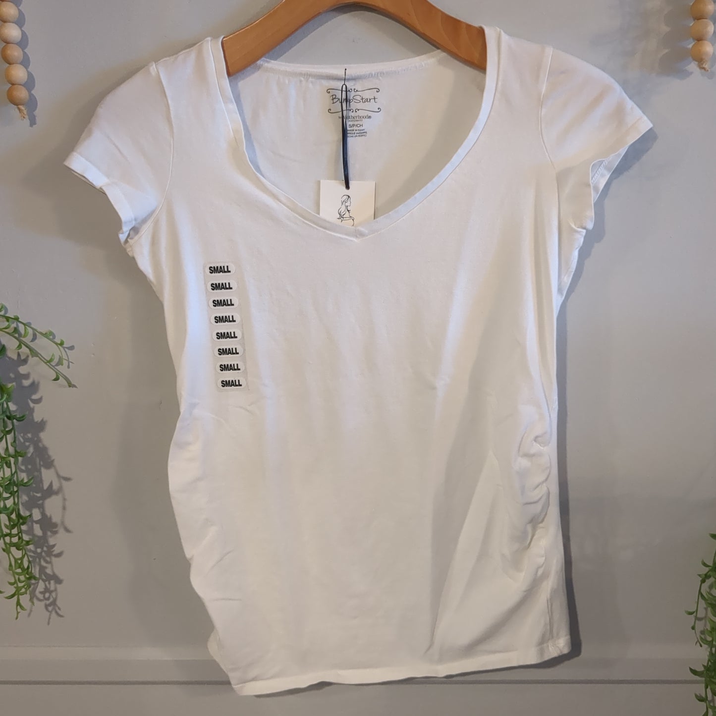 Essential fitted v-neck SS tee, Multi