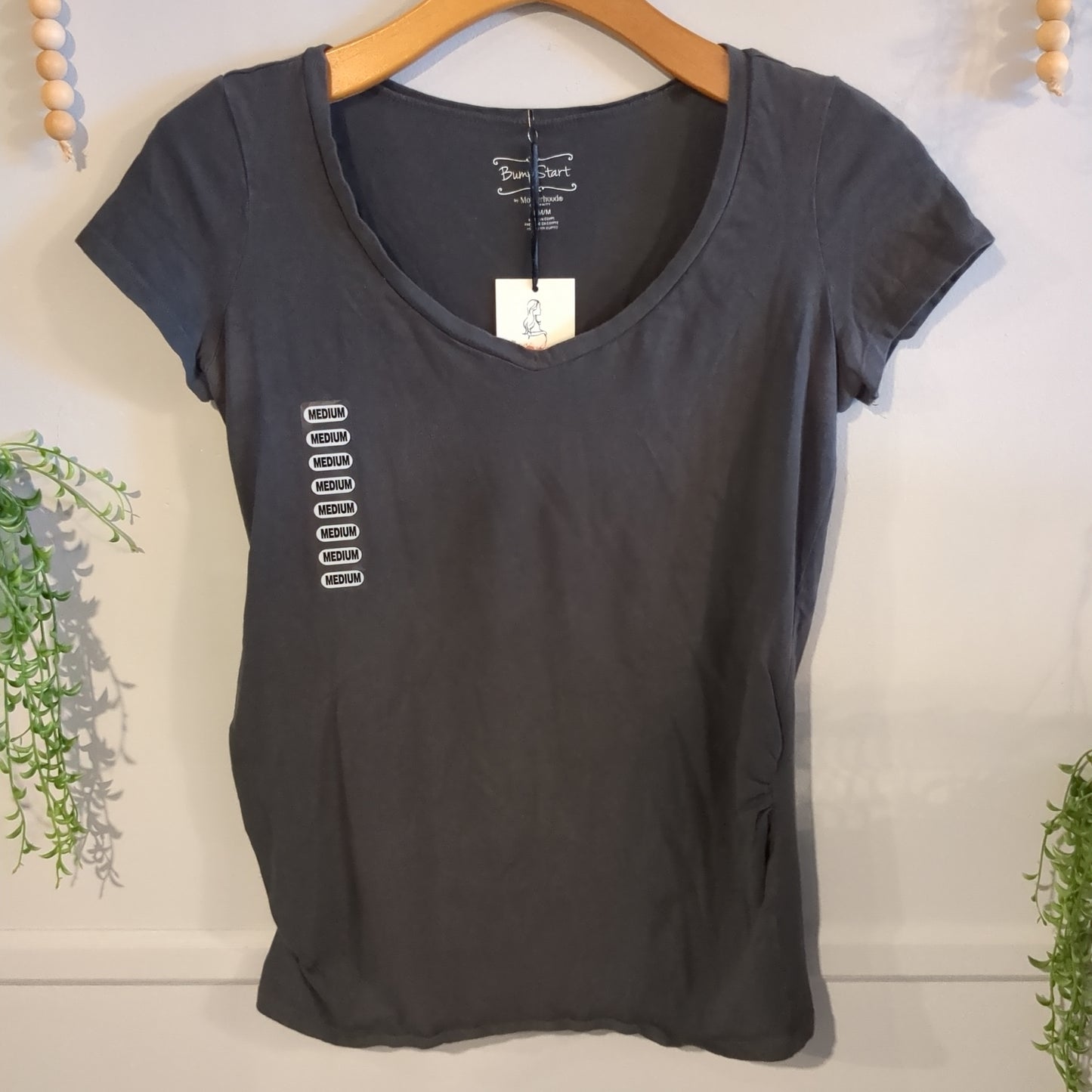 Essential fitted v-neck SS tee, Multi