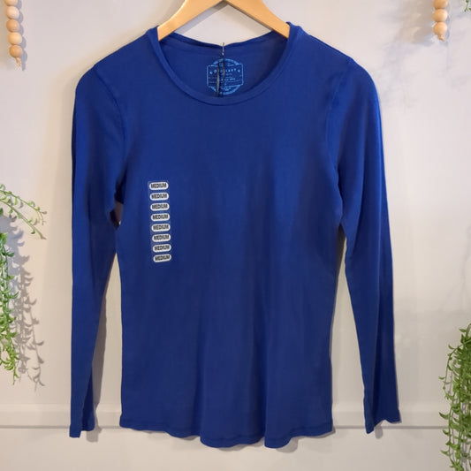 Relaxed fit crew neck LS tee, Cobalt