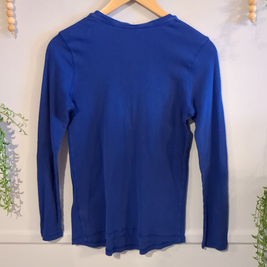 Relaxed fit crew neck LS tee, Cobalt