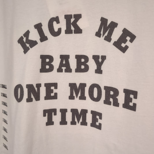 'kick me baby one more time' relaxed fit graphic SS tee, White