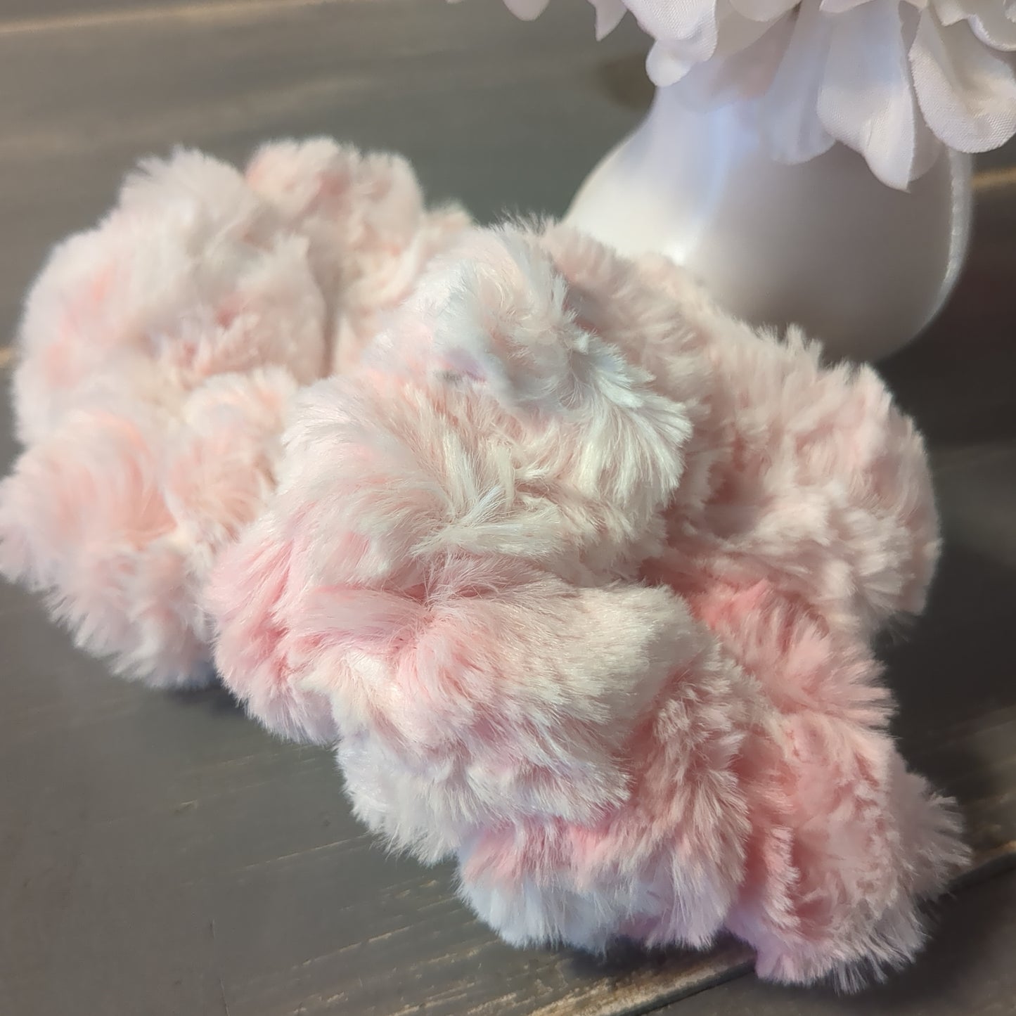 Faux fur oversized scrunchies, Asst'd