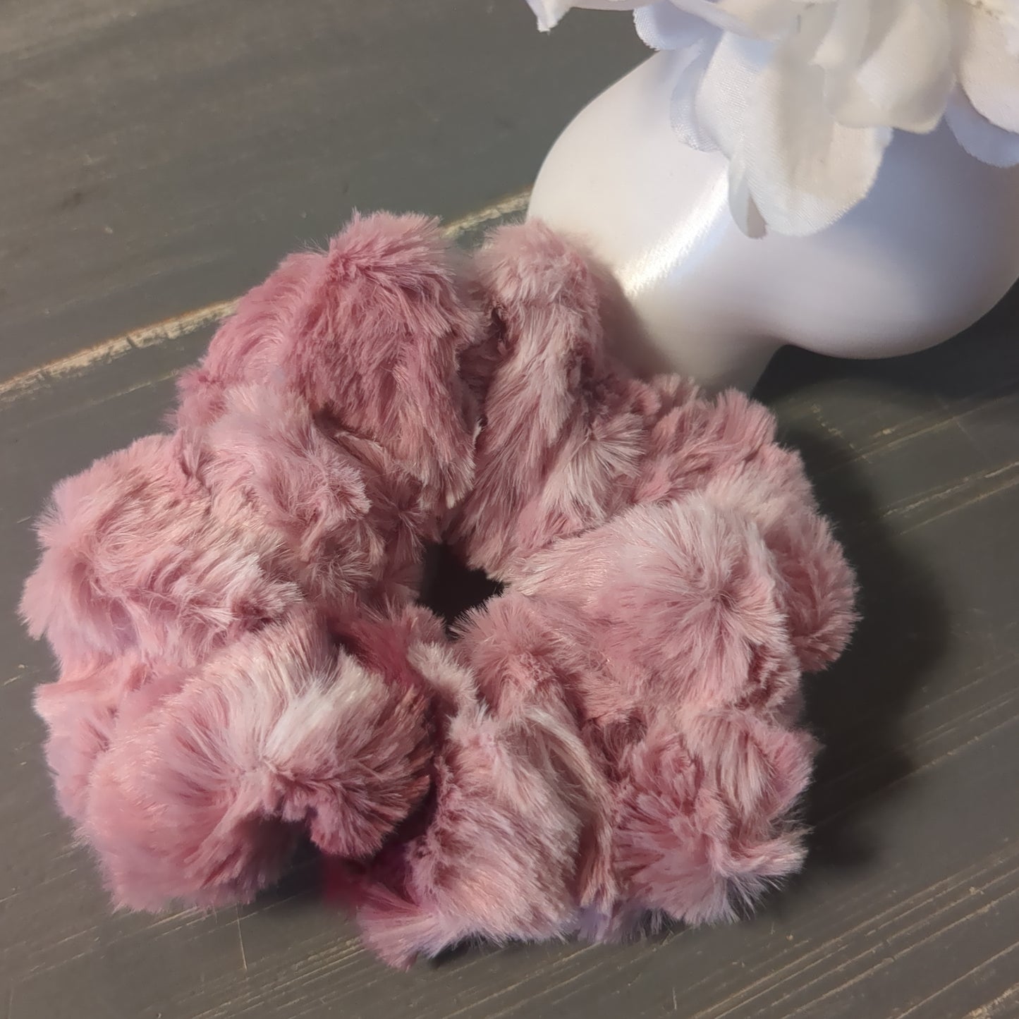Faux fur oversized scrunchies, Asst'd