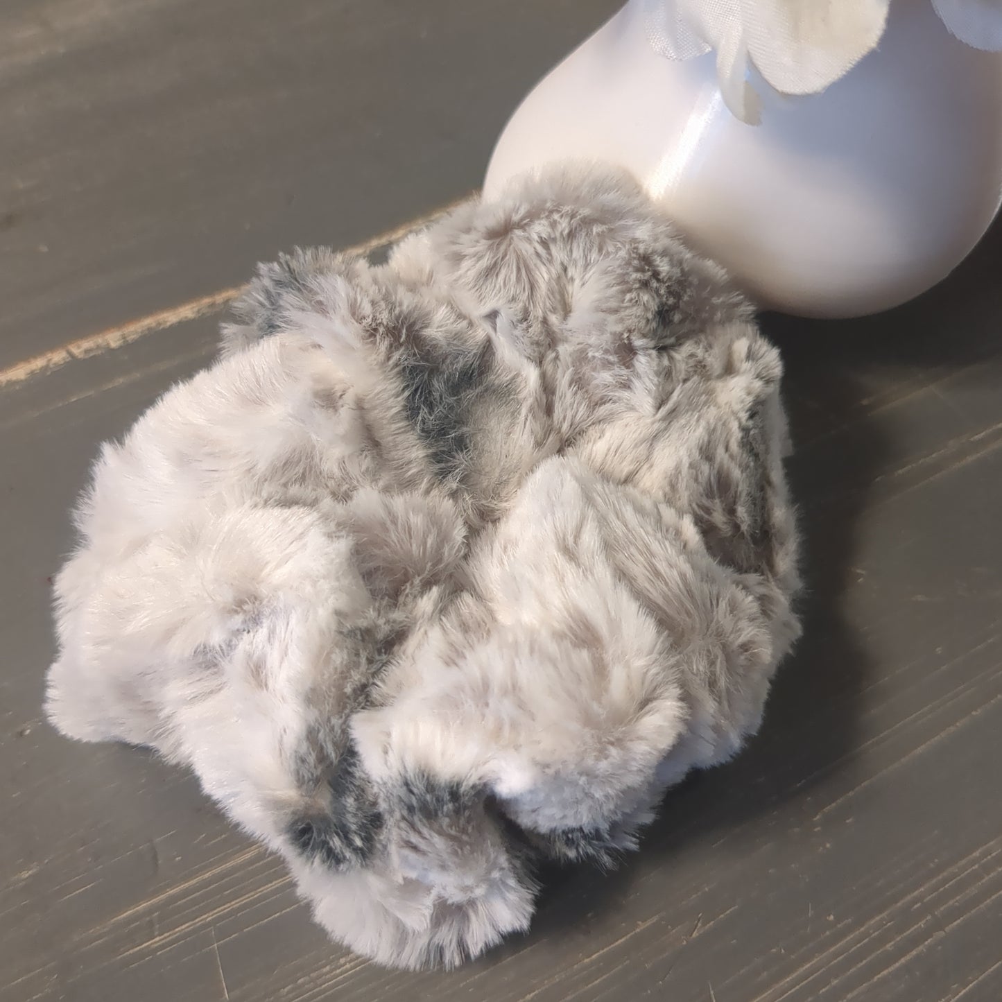 Faux fur oversized scrunchies, Asst'd