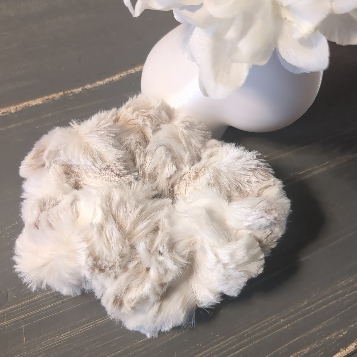 Faux fur oversized scrunchies, Asst'd