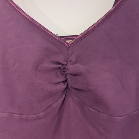 Adjustable clasp strap shelf bra cami, Grape -NF