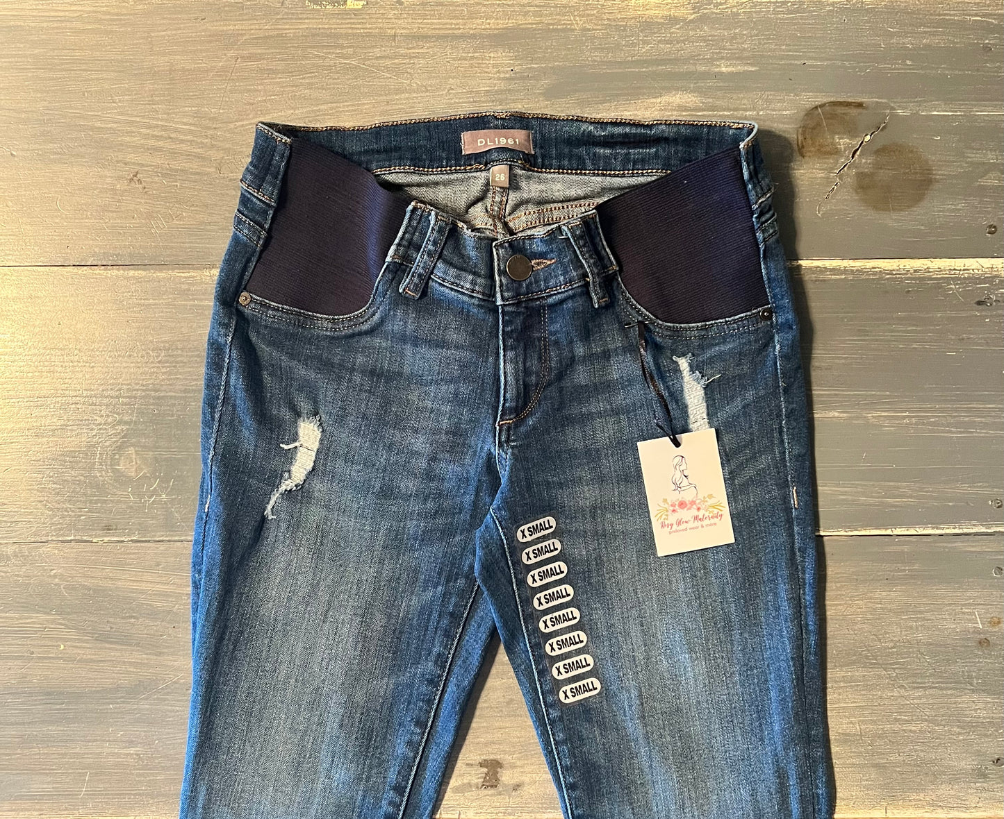Side panel 27" skinny jeans, Medium wash
