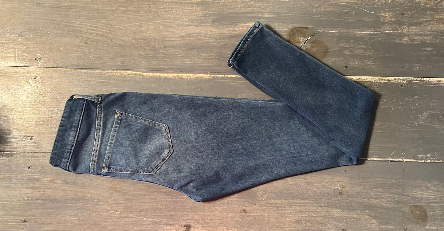 Under-belly panel 27" super skinnies, Medium wash