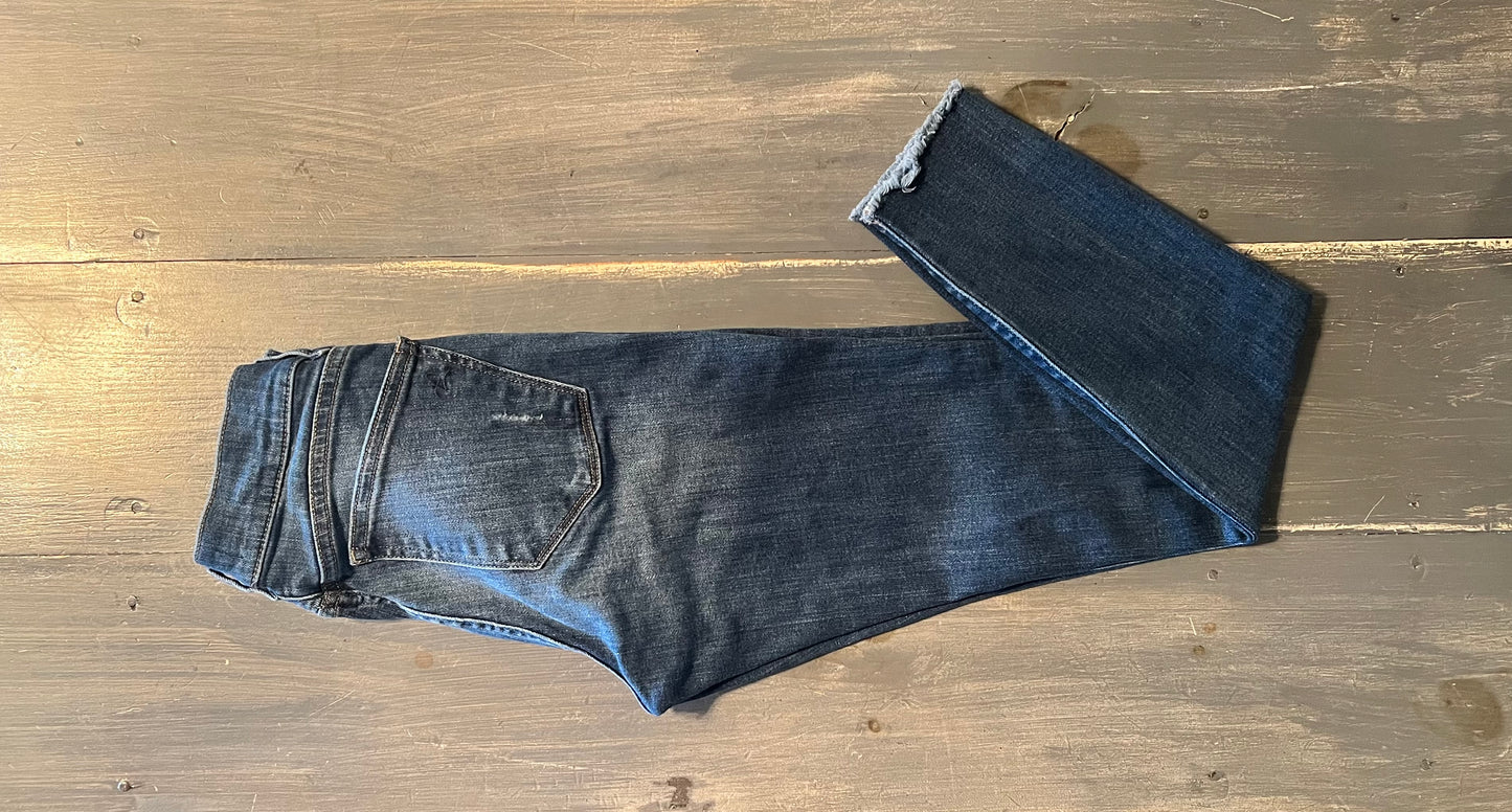 Side panel 27" skinny jeans, Medium wash