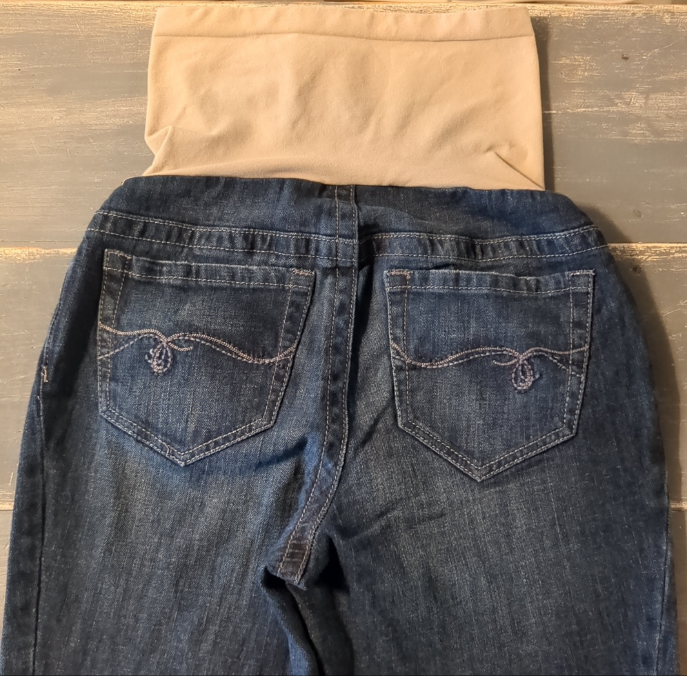 Full panel 23" straight leg cropped jeans, Multi wash