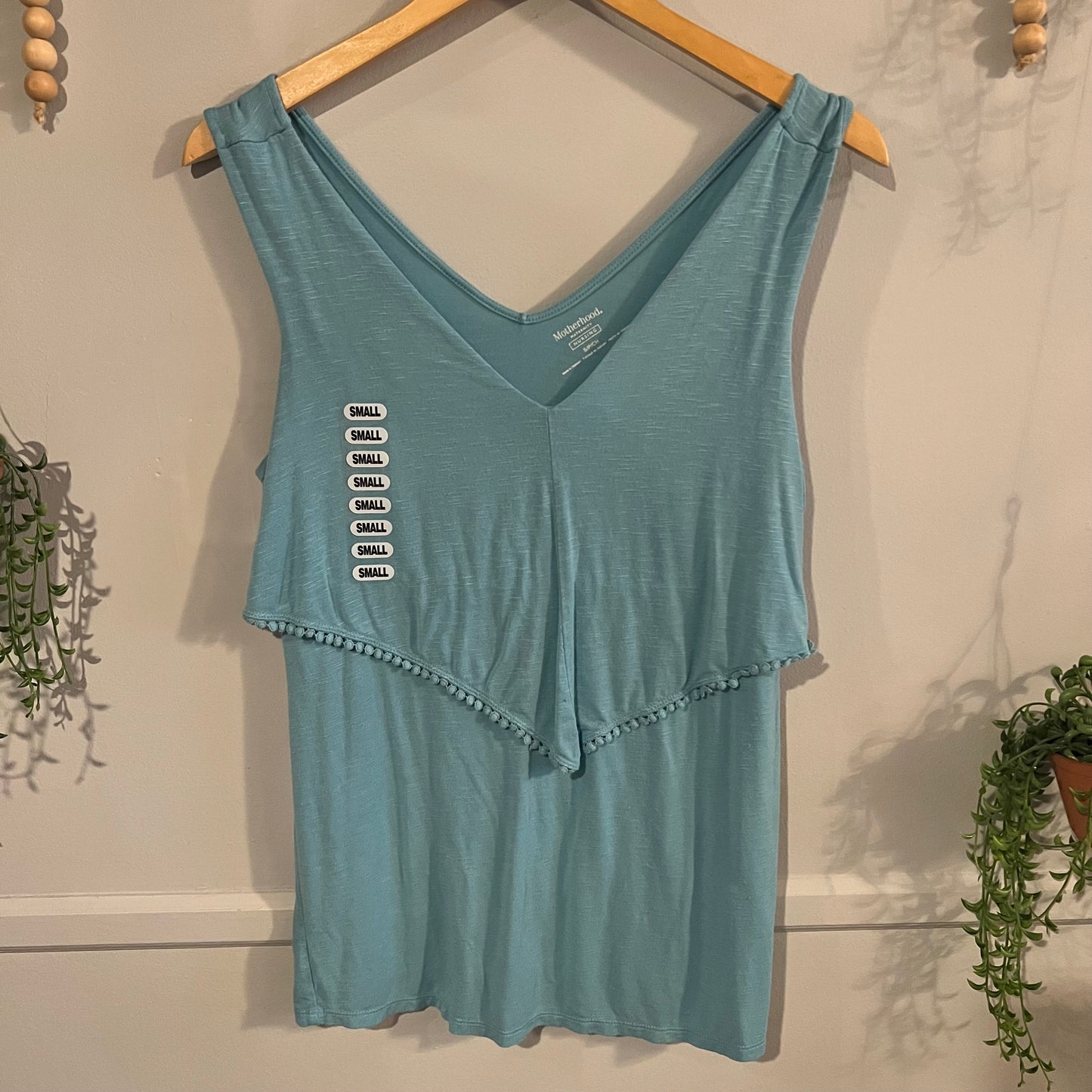 Essential flowy v-neck tank, Heathered teal -NF