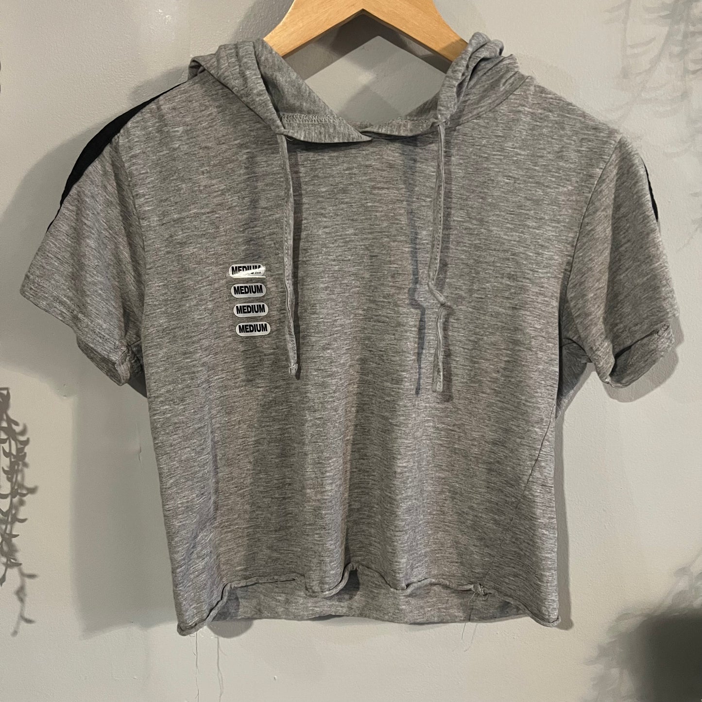 Athletic cropped SS hoodie, Grey -NF