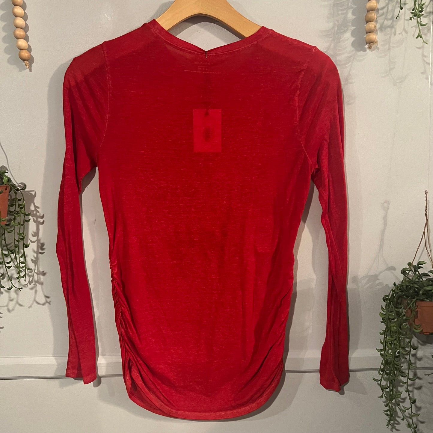 'We're trading our silent nights for a bundle of joy' LS graphic tee, Red