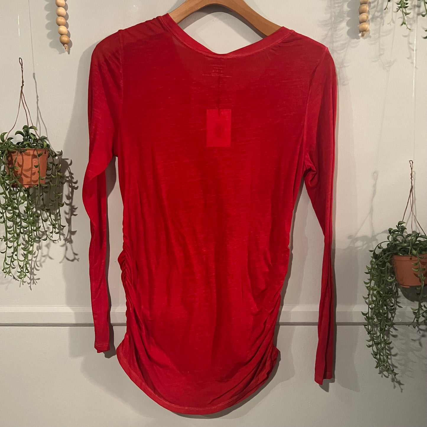 'Tis the season to be pregnant' LS graphic tee, Red