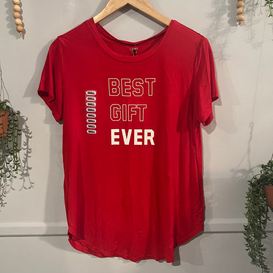 'Best Gift Ever' SS graphic tee, Red