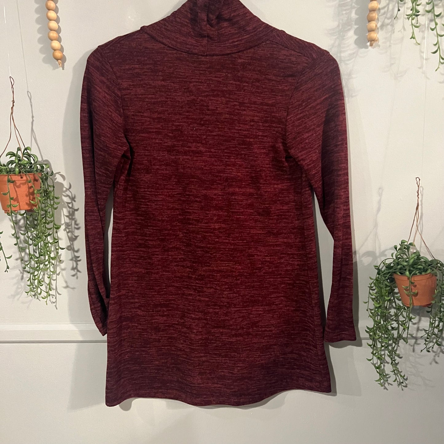 Crossover cowl neck LS boxy sweater, Multi