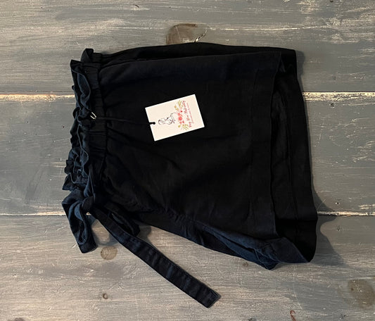 Drawstring under-belly waist 3" shorts, Black