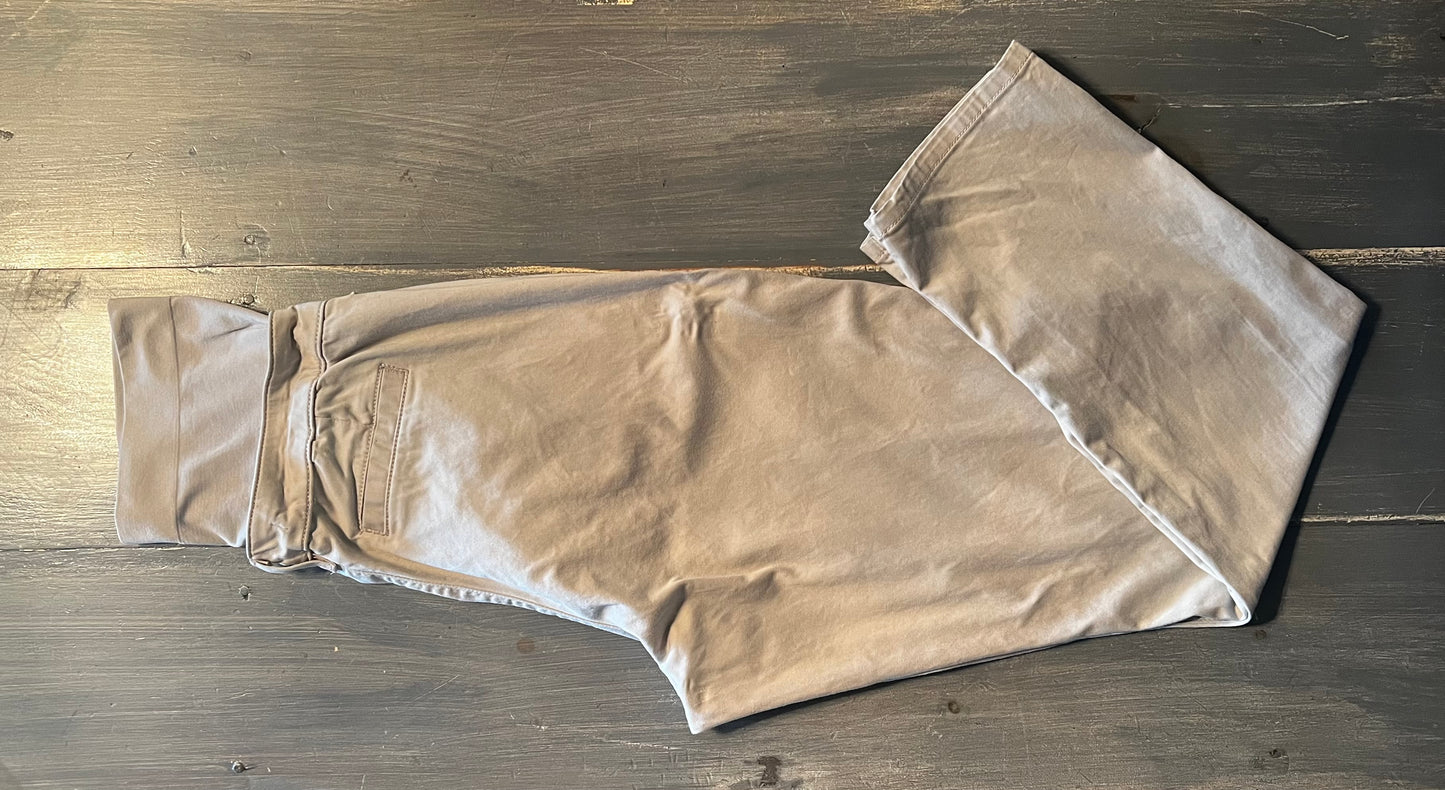 True waistband full panel 28" tapered trousers, Sand