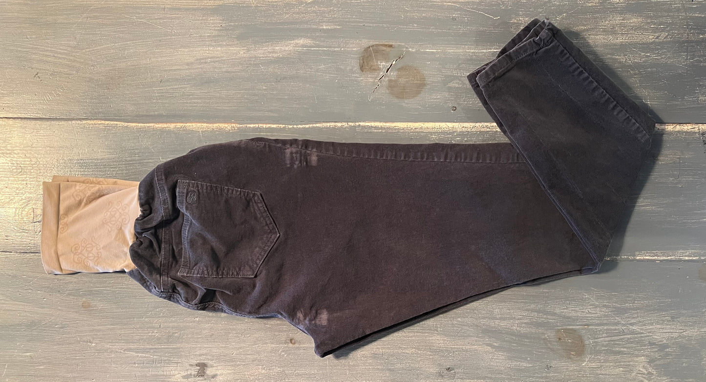 Corduroy full panel 26" skinny leg pant, Deep Grey