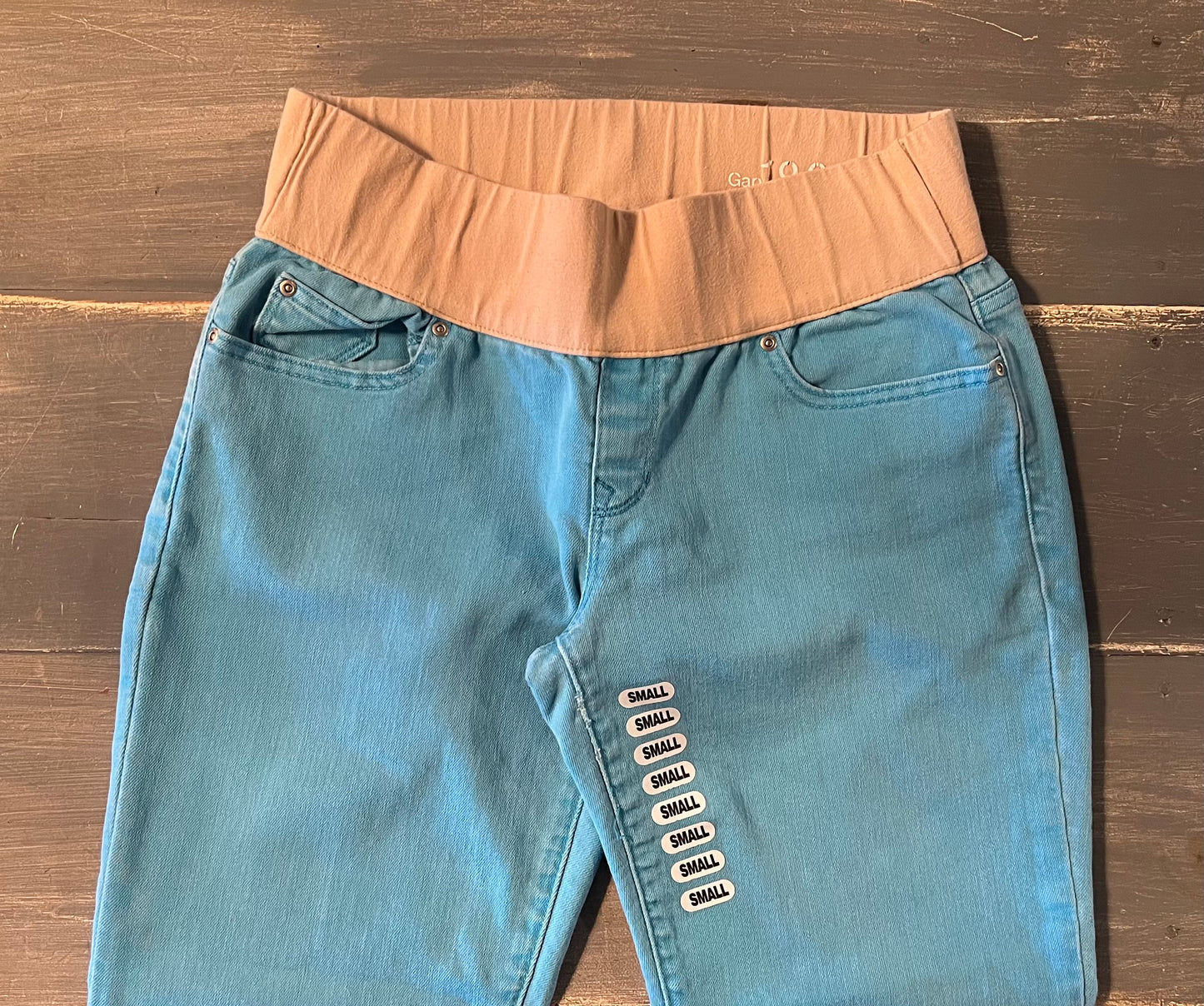 Under-belly panel 28" straight leg jeans, Blue