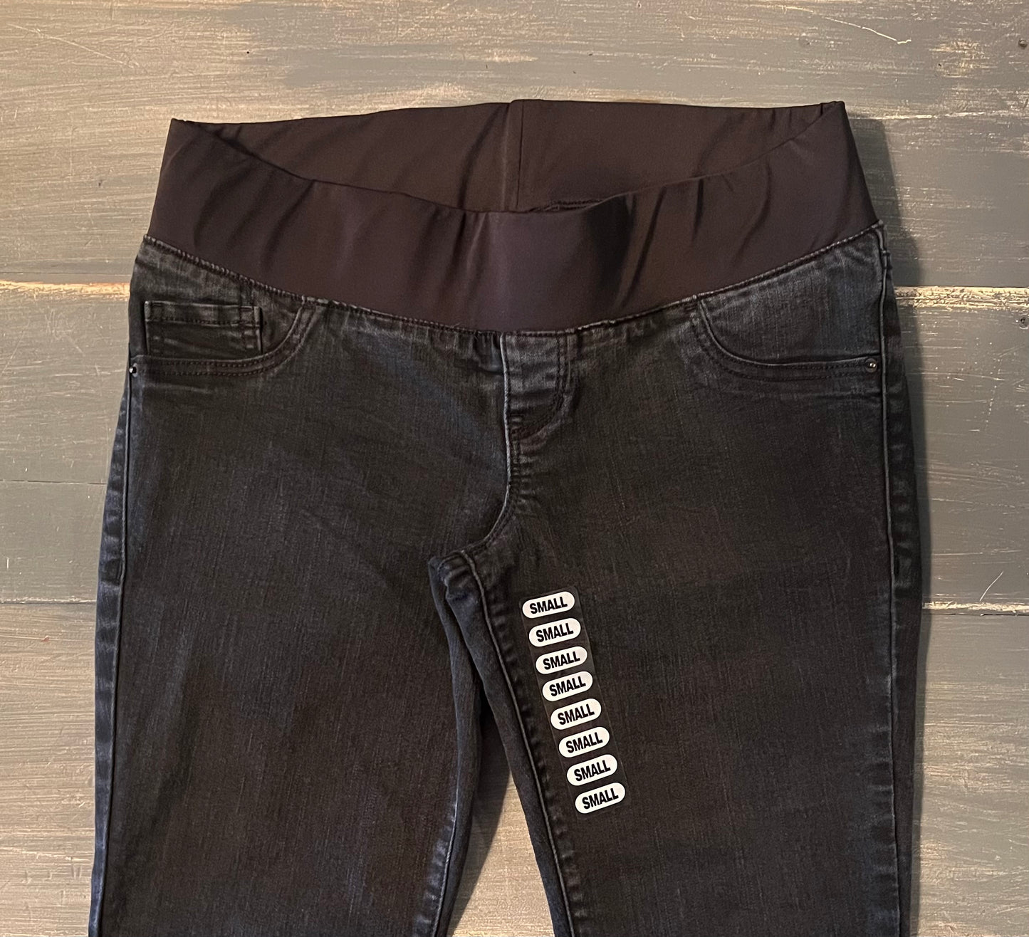 Under-belly panel 30" skinny jeans, Black wash