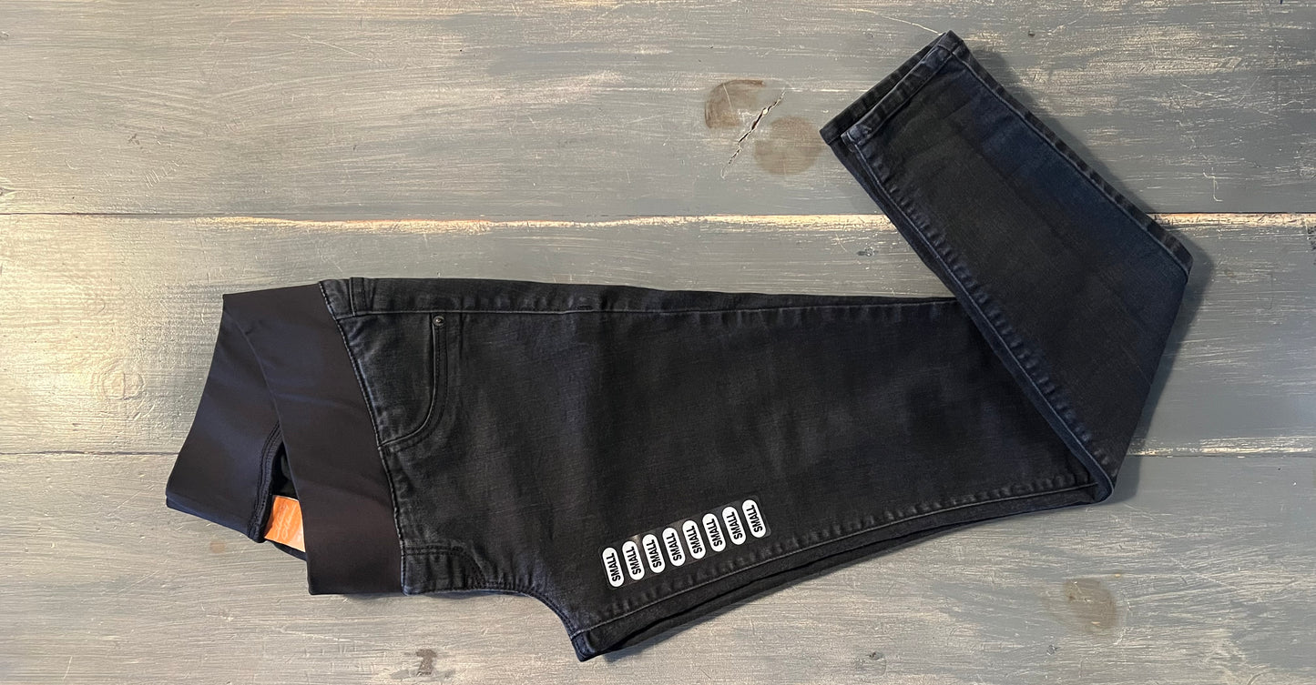 Under-belly panel 30" skinny jeans, Black wash