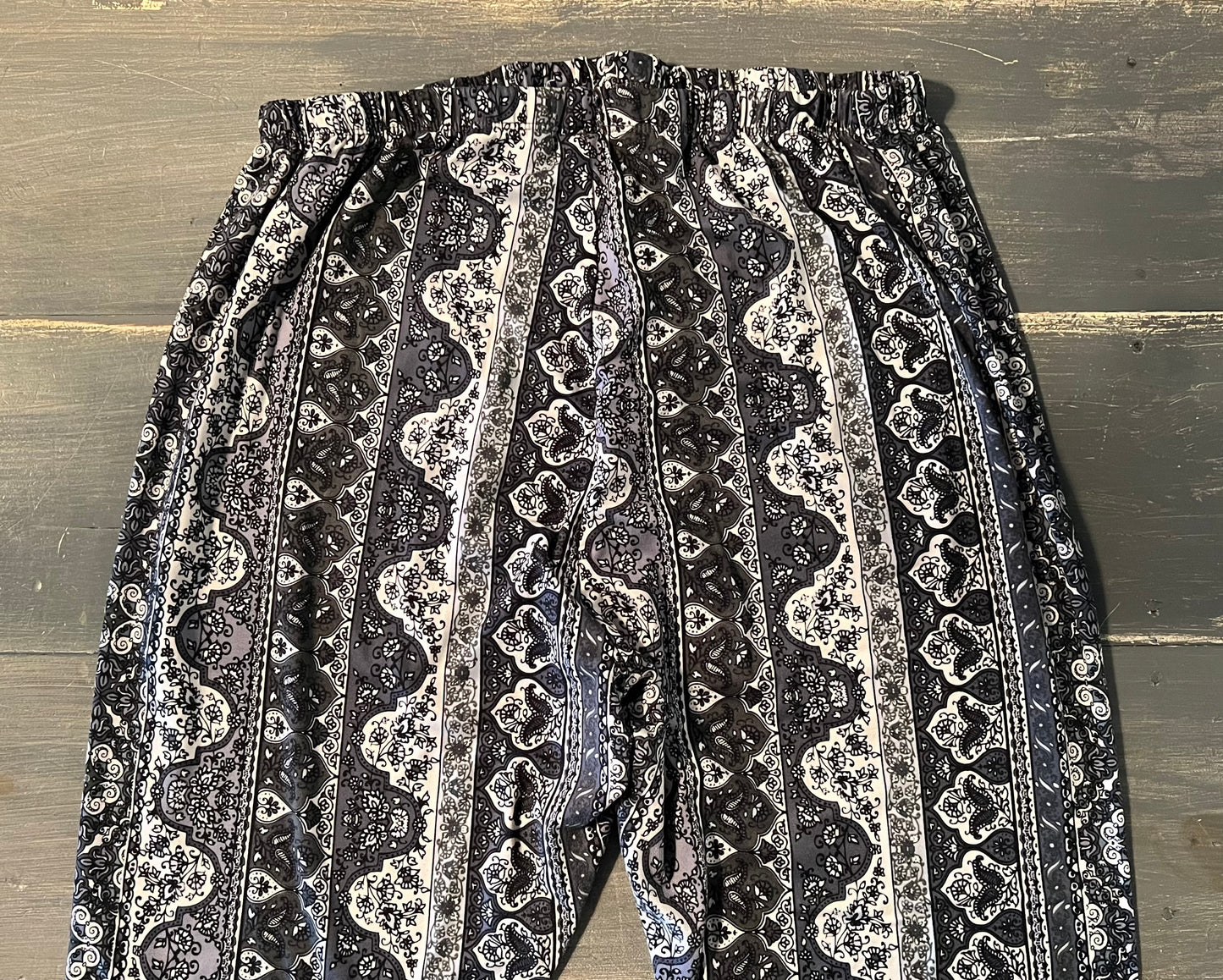 Paisley elastic waistband 32" lounge pants, Blue