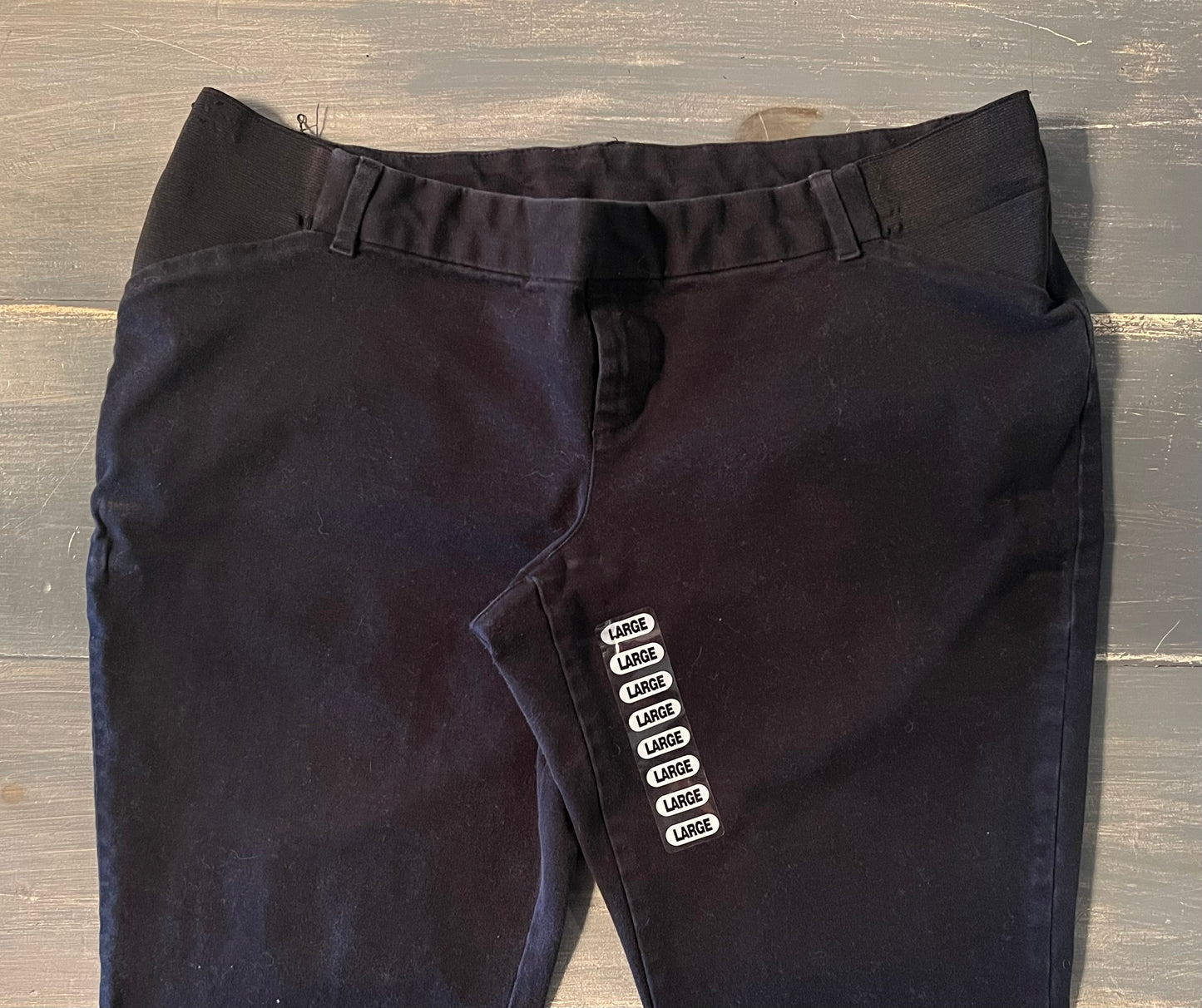 Side panel 24” straight leg cropped trousers, Black
