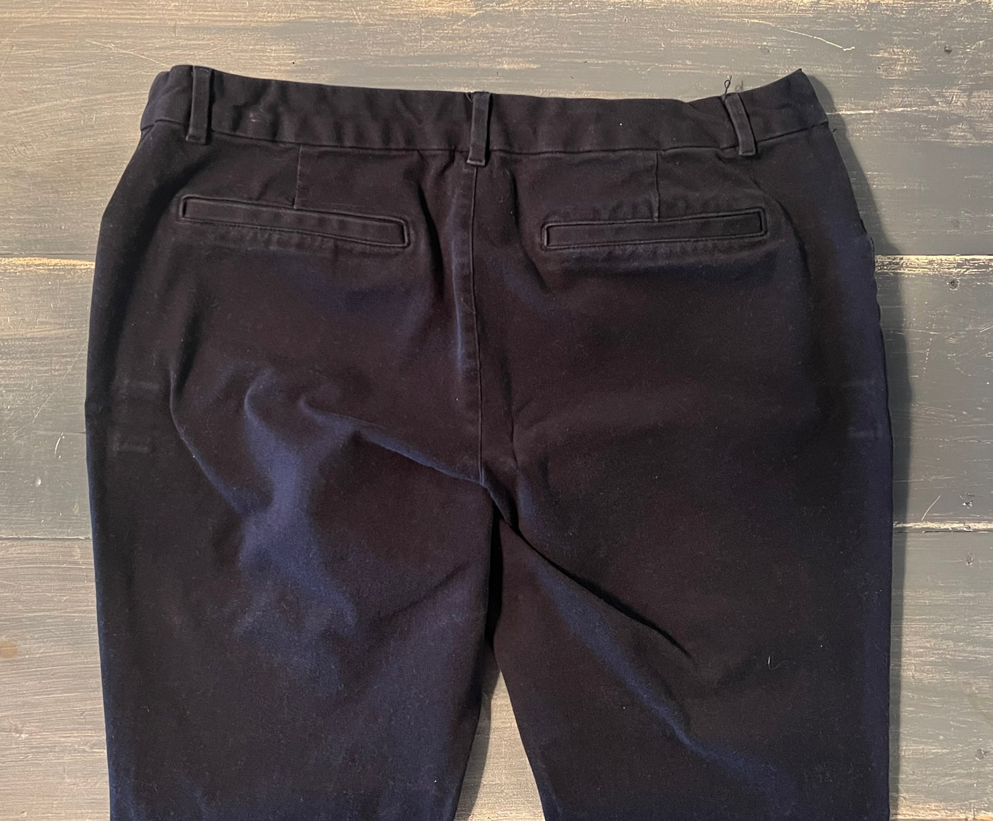Side panel 24” straight leg cropped trousers, Black