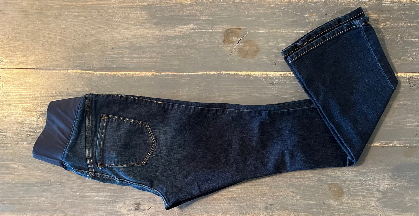 Under-belly panel 30" bootcut jeans, Ultra dark wash