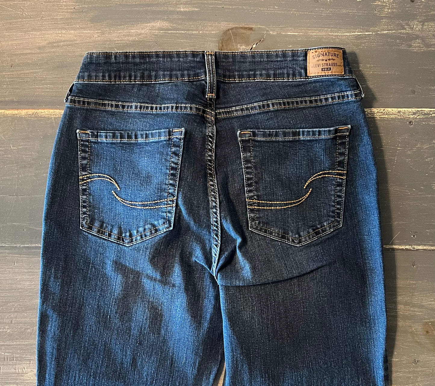 Under-belly panel 28" skinny jeans, Dark wash