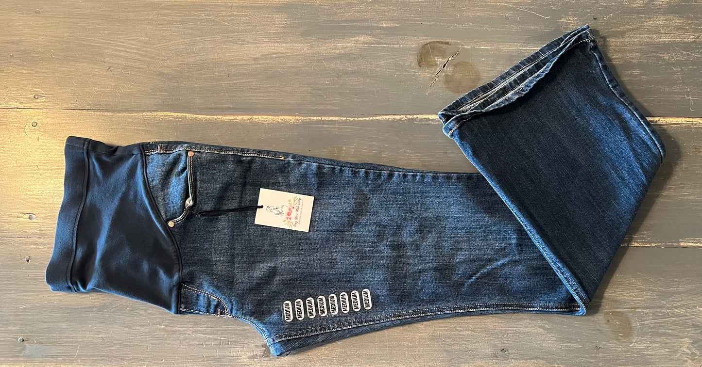 Full panel 30" flare jeans, Medium wash