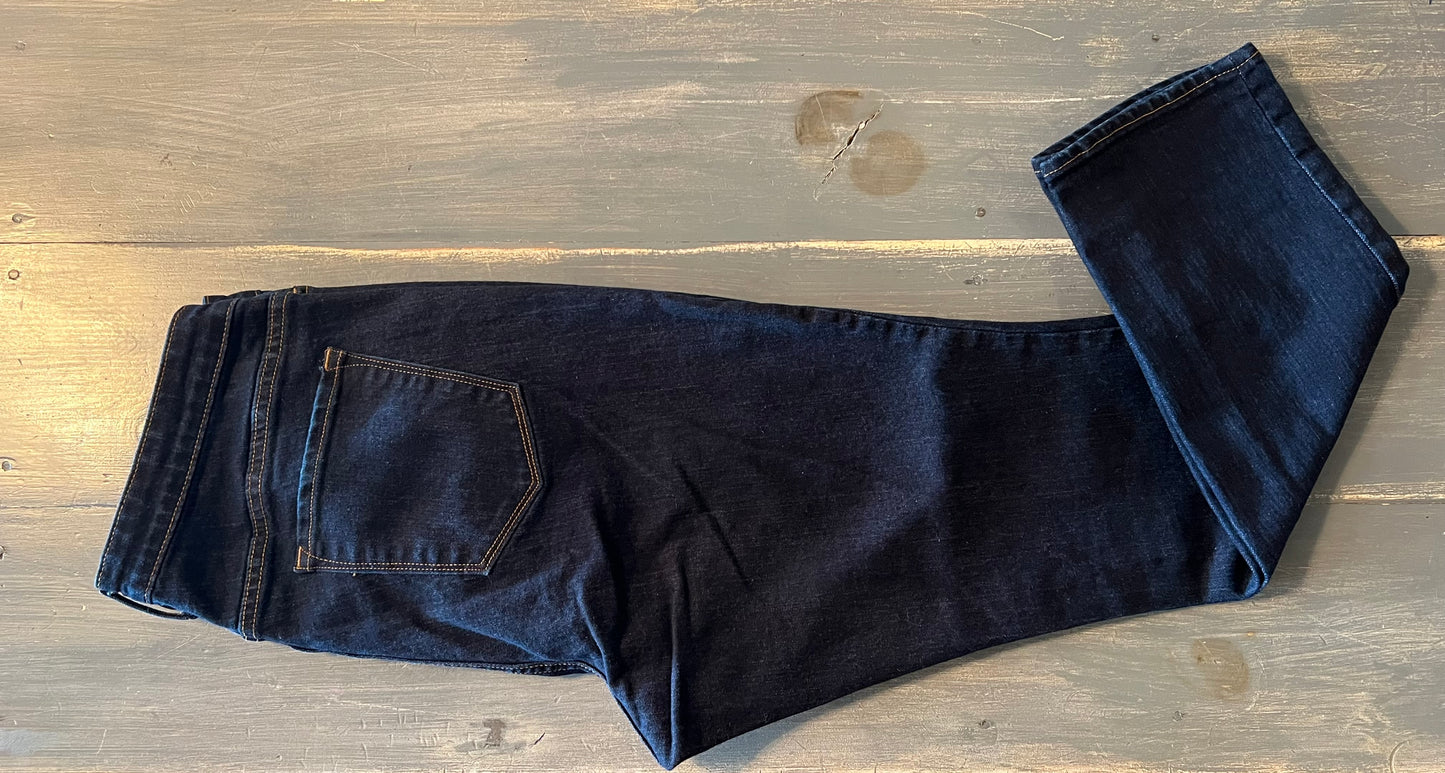 Side panels 29" skinny jeans, Dark wash