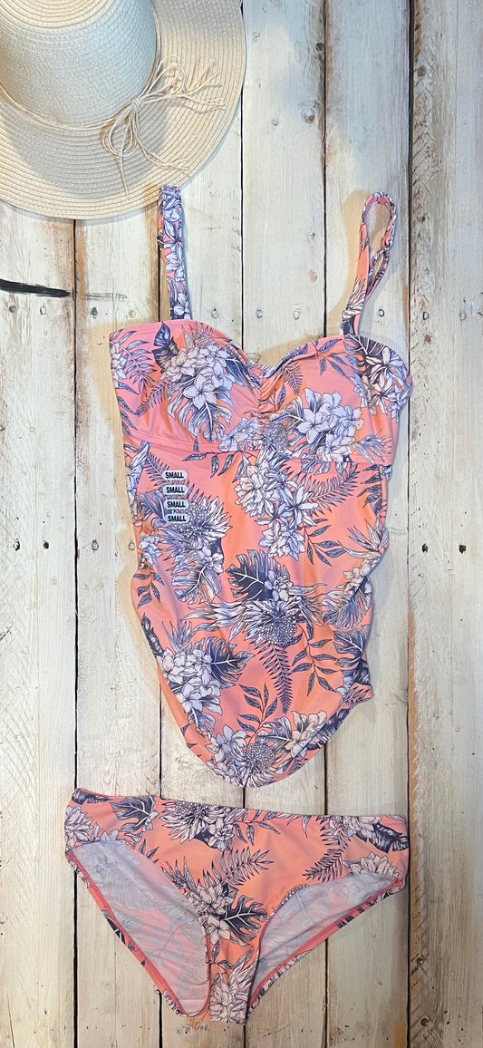 Floral tankini 2pc swimsuit, Blush