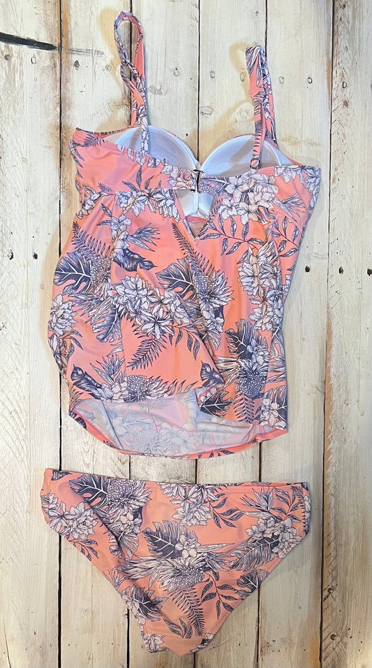 Floral tankini 2pc swimsuit, Blush