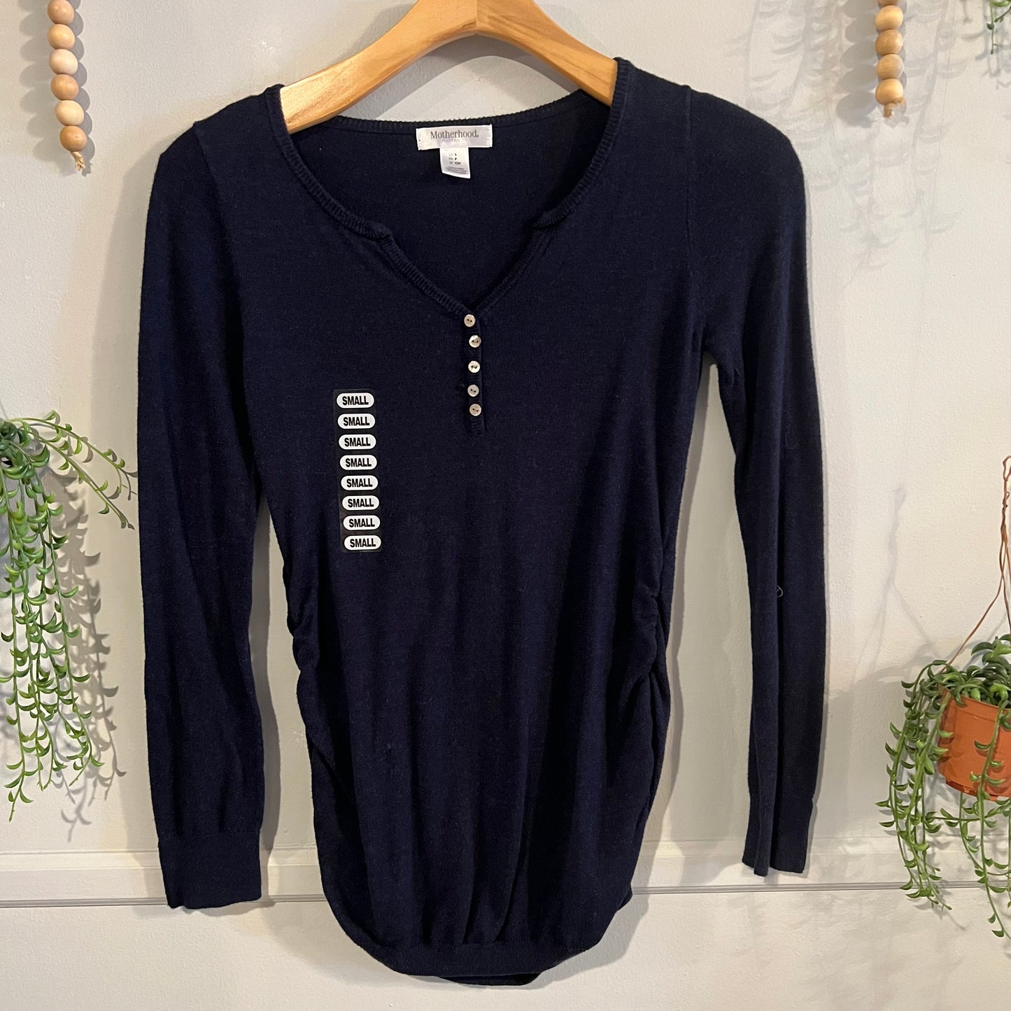 Classic fitted button LS sweater, Multi