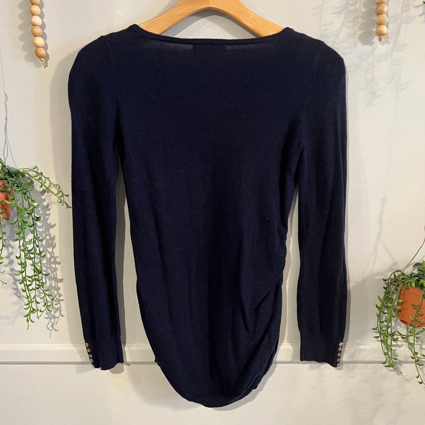 Classic fitted button LS sweater, Multi