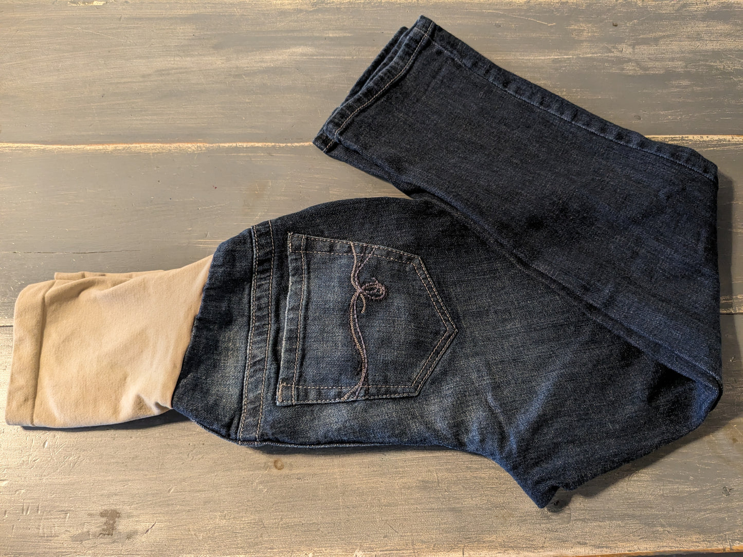 Full panel 23" straight leg cropped jeans, Multi wash