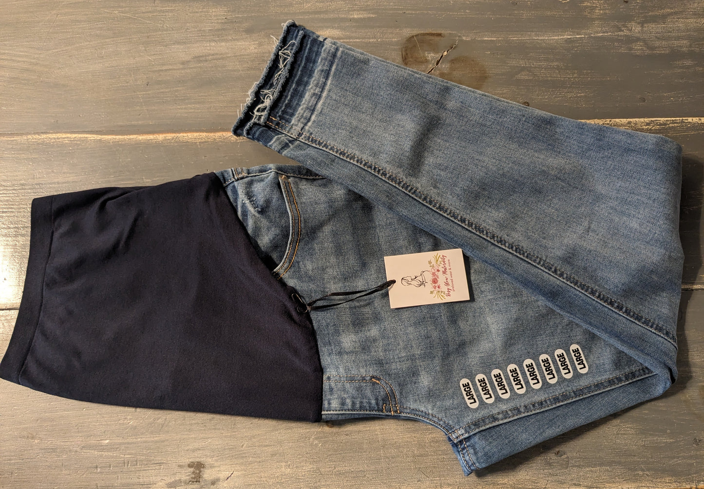 Ombre raw hem full panel 27" skinny jeans, Medium wash