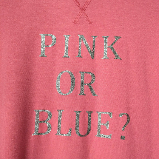 'PINK or BLUE' graphic LS tee, Bubblegum pink *brand new*