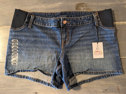 Side panels 4" denim shorts, Medium wash